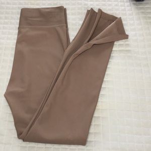 Zara Leggings Size L, Zipper at Ankles, Pink/Beige/Nude Color, 3.5”elastic waist